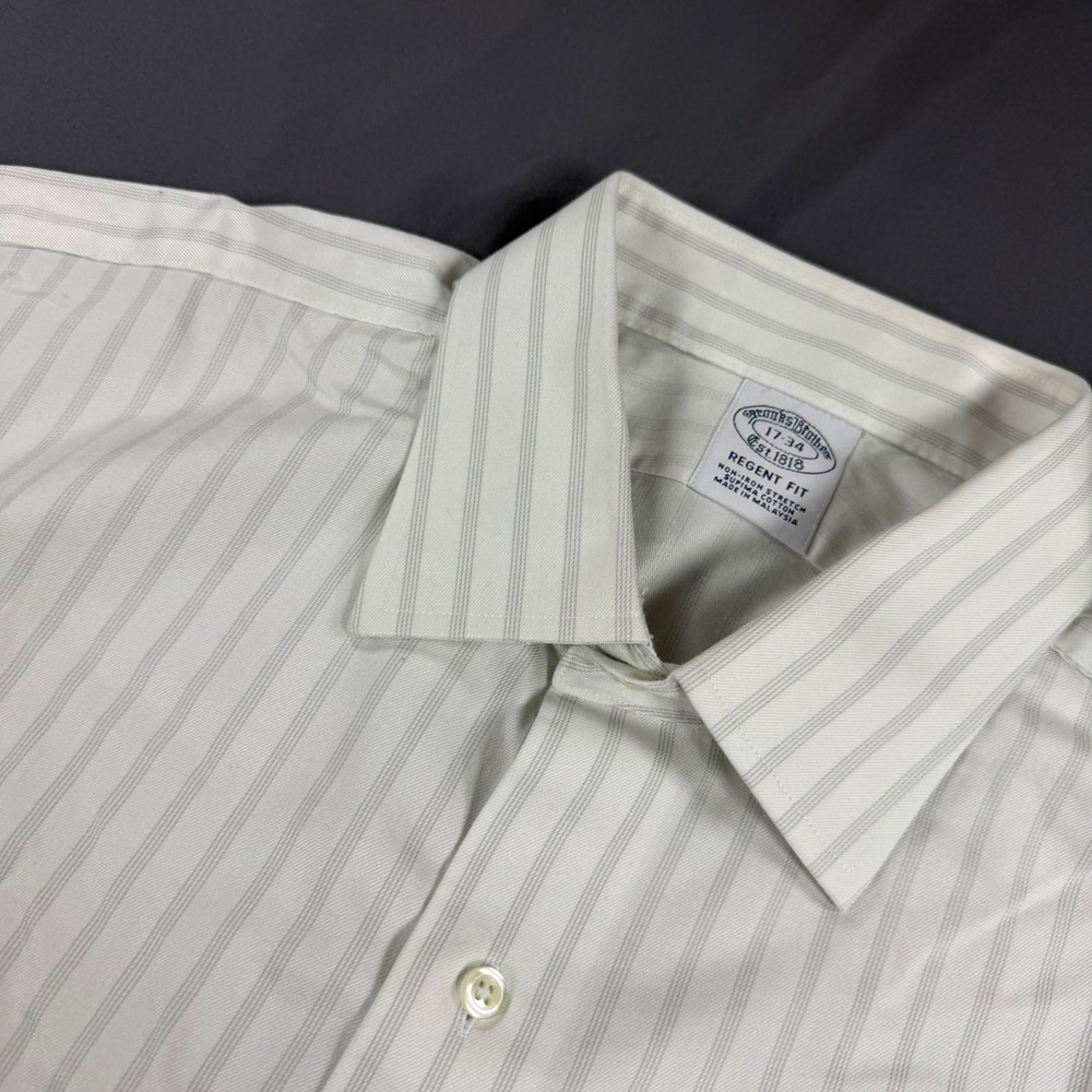Brooks Brothers‎ Regent Fit Non-Iron Stretch Supima Cotton Striped Shirt 17 34